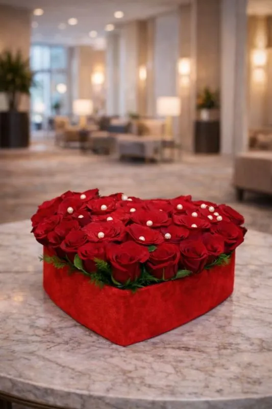Heart shape flower arrangement Gurgaon