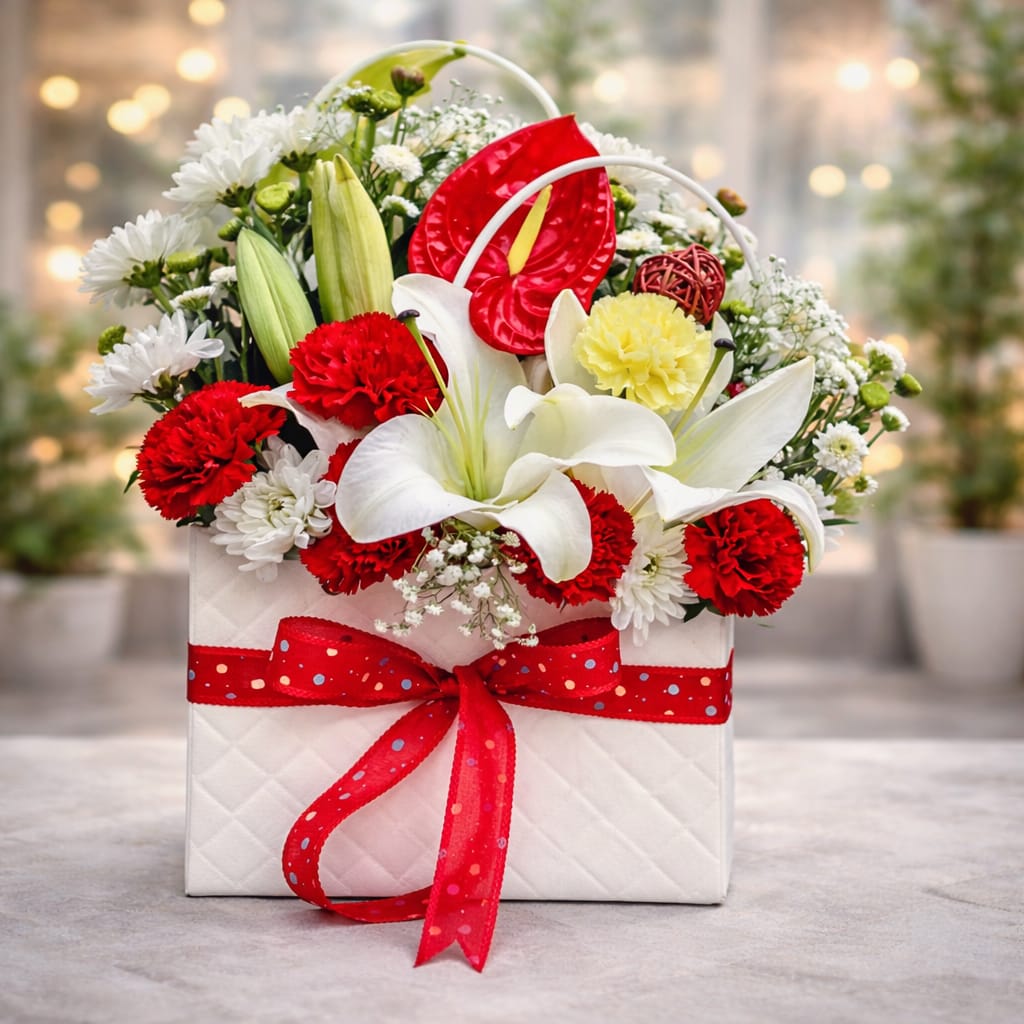 Red Anthuriums Bag arragment