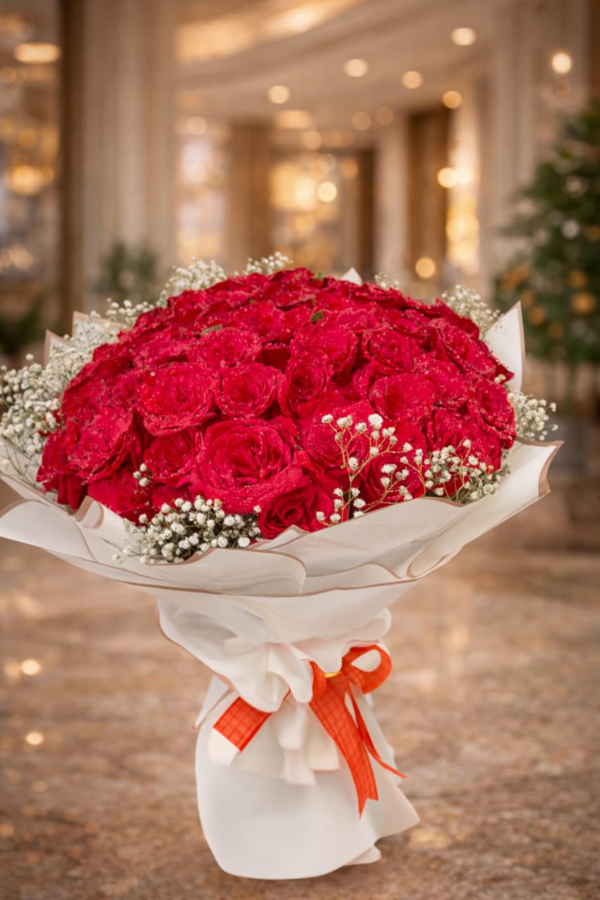 premium red roses.