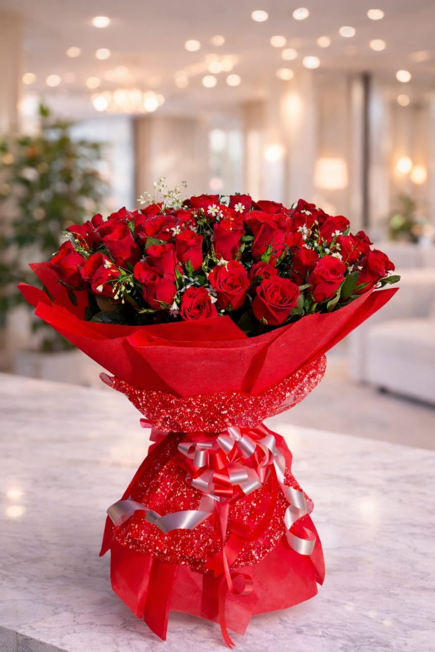 Deep Red Rose Grand Bouquet