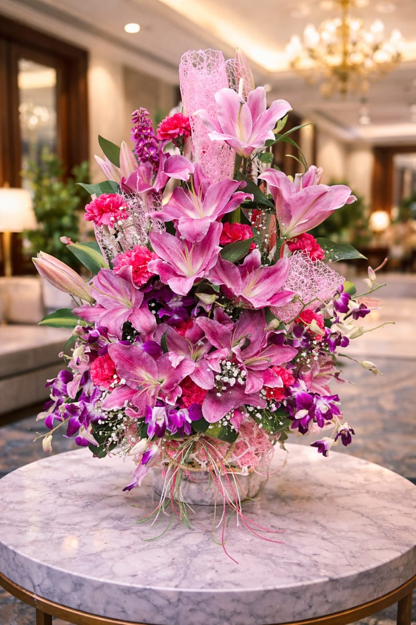 Exquisite Royal Pink & Purple Floral Masterpiece