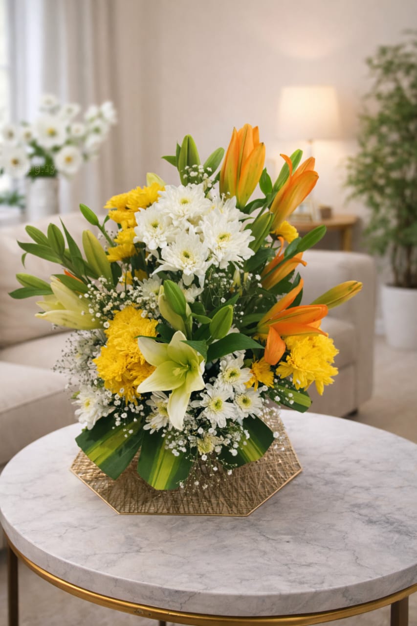 geometric gold wire basket