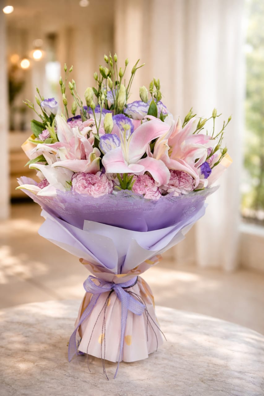 Ethereal Pastel & Purple Floral Bouquet