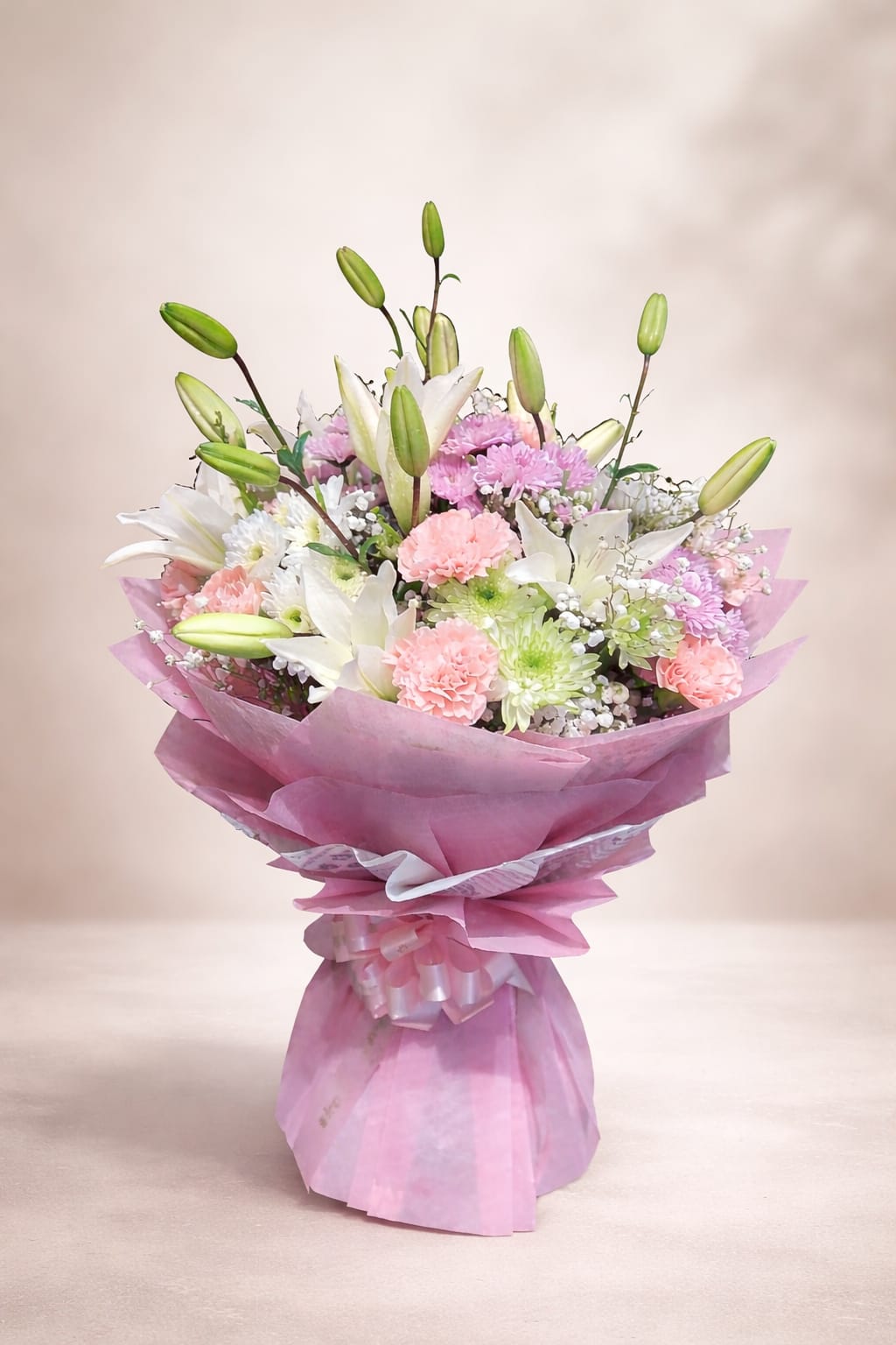 Blushing Harmony Lily & Carnation Bouquet