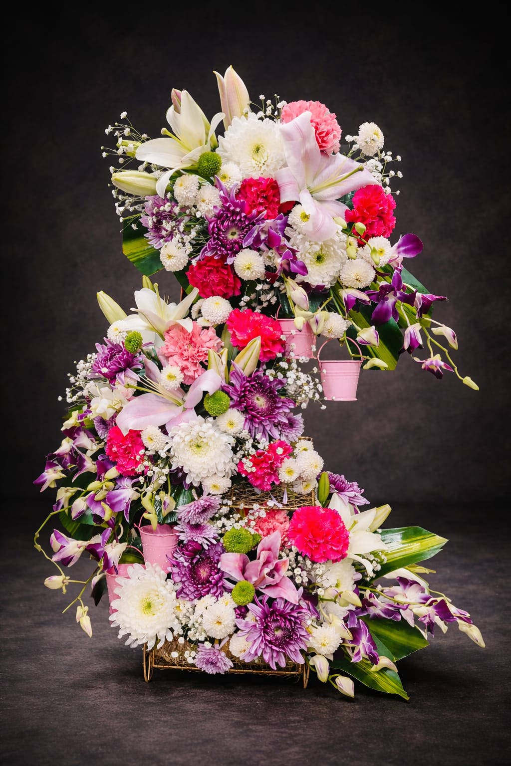 The Majestic Cascade Floral Tower