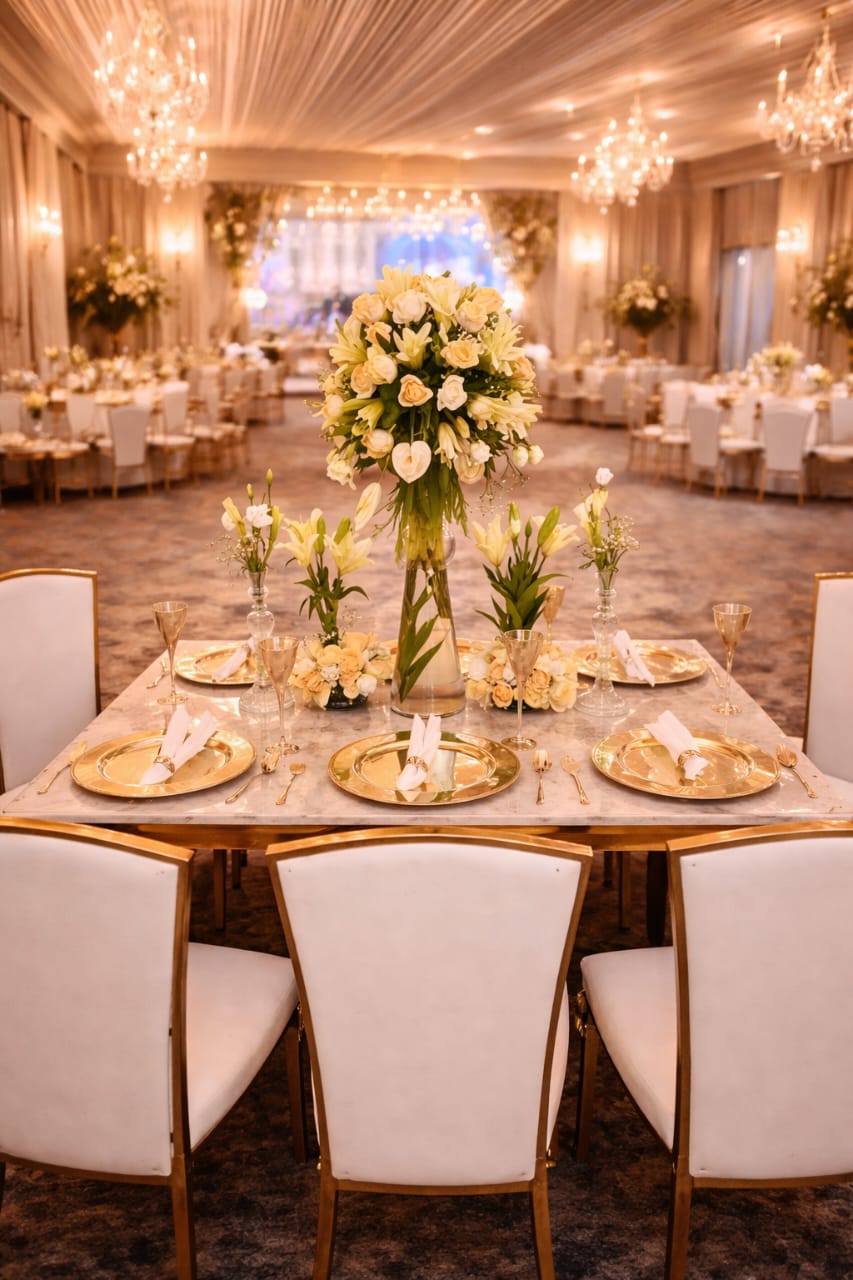 luxurious and elegant grand ballroom setup