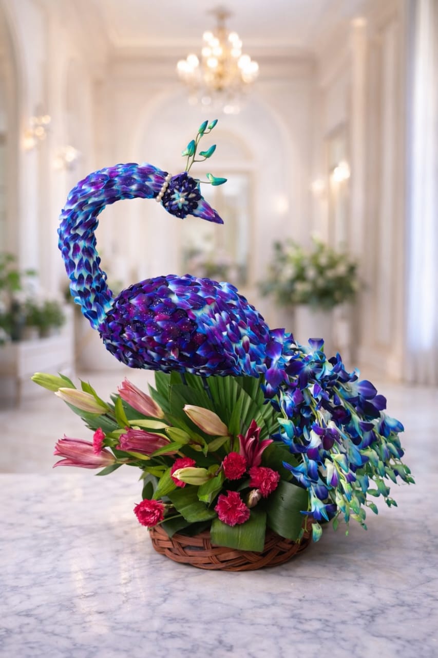 Exquisite Floral Peacock Masterpiece