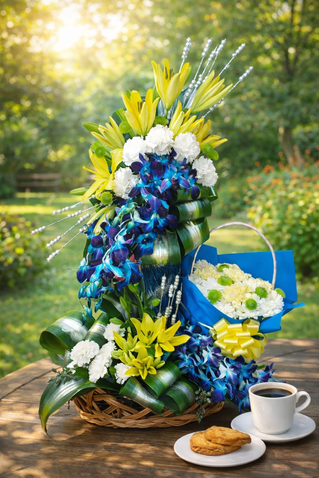 "Sun & Sapphire" Vertical Basket