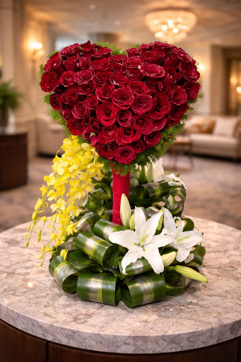 "Heart of Roses" Centerpiece