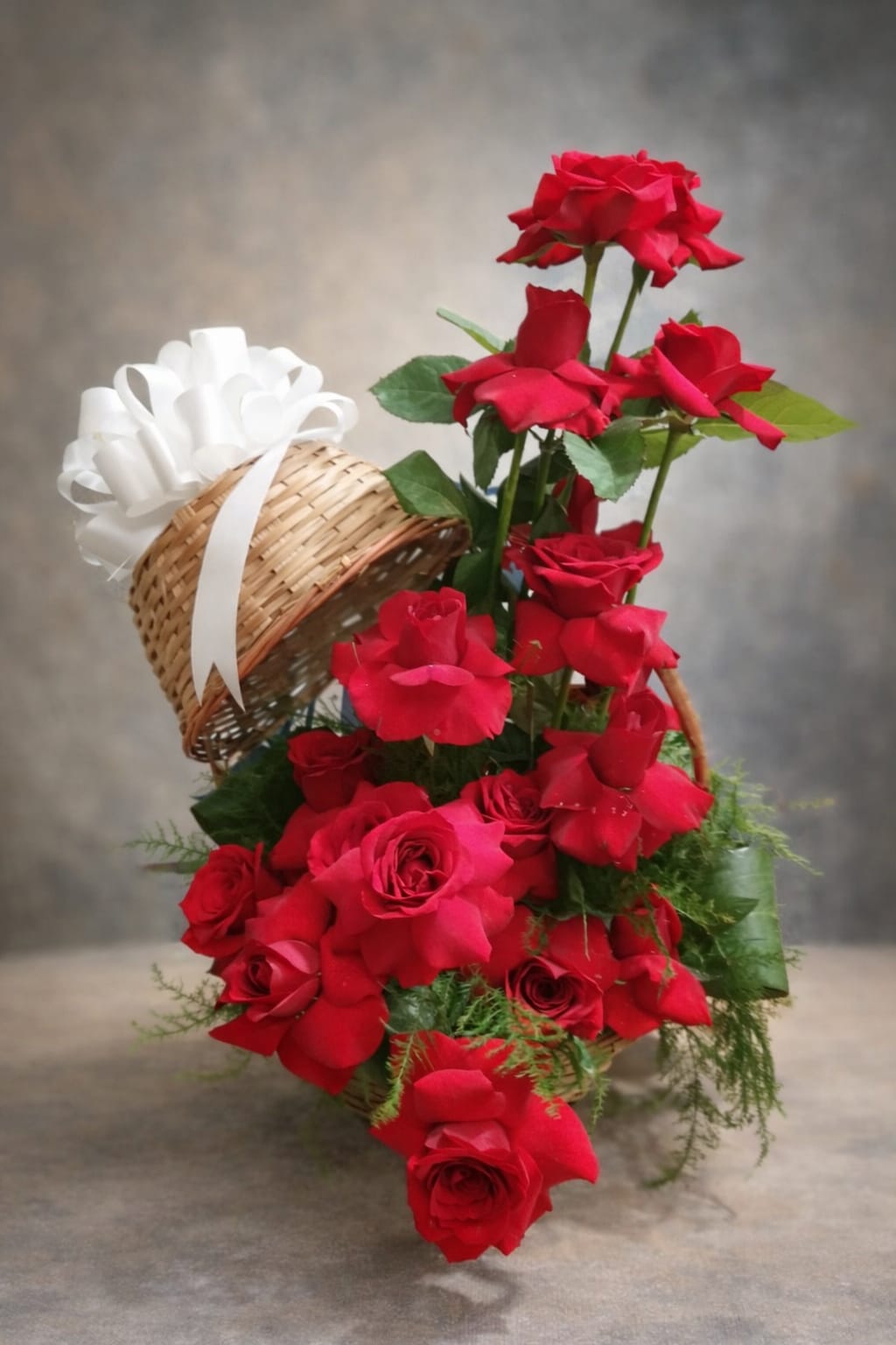 Red Rose Basket Arrangement
