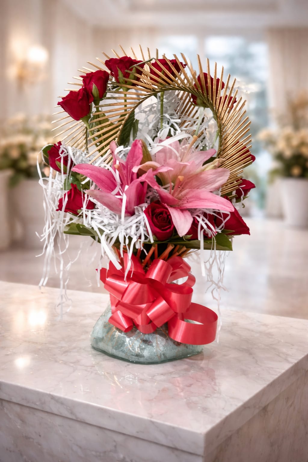 "Modern Lily & Rose Halo"