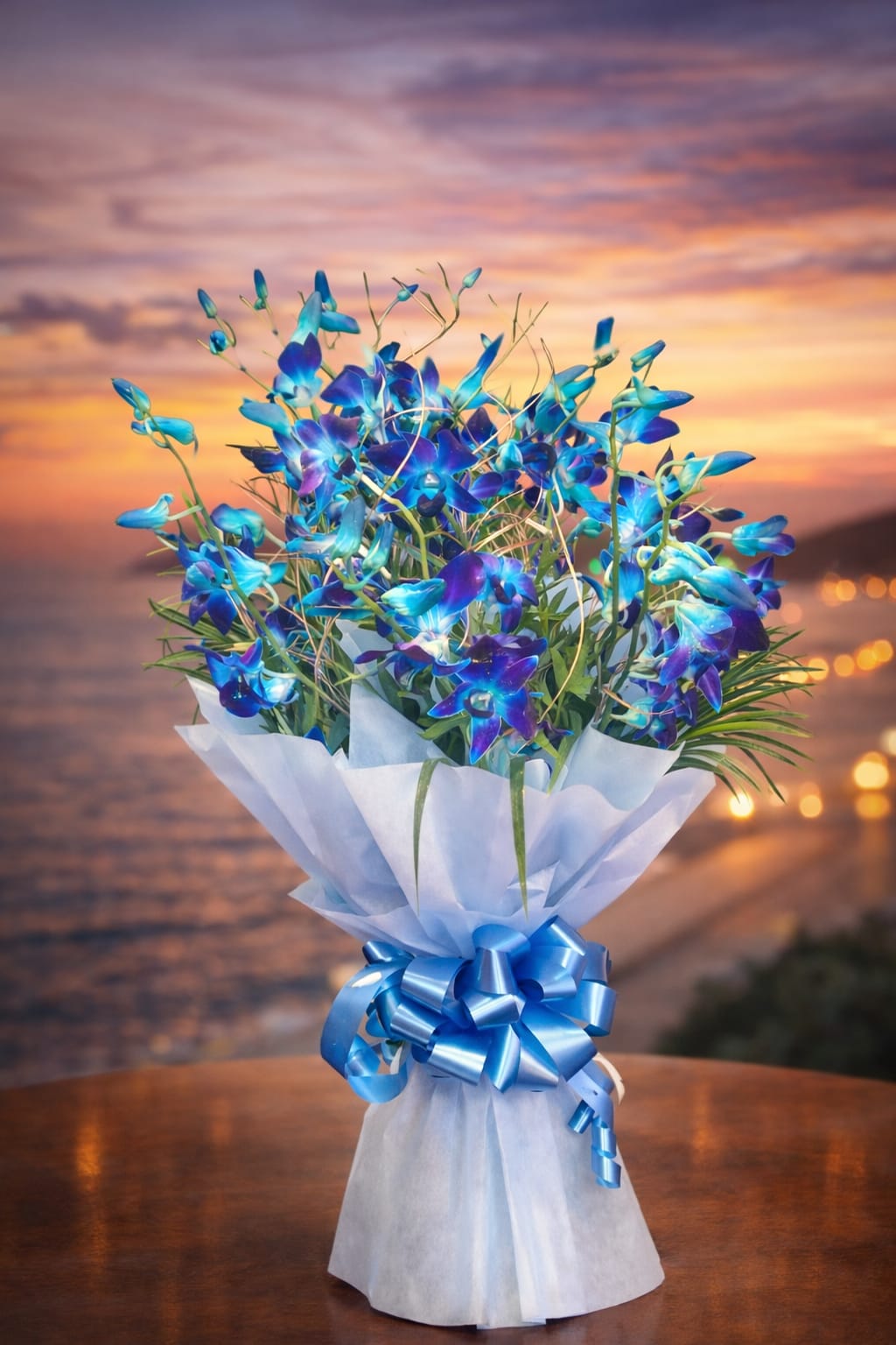 Blue Bom Orchids Bouquet