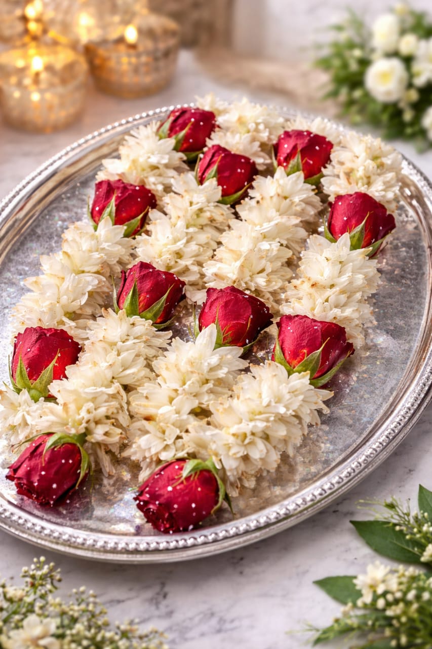 Elegant Rose & Fragrant Tuberose Wedding Garland