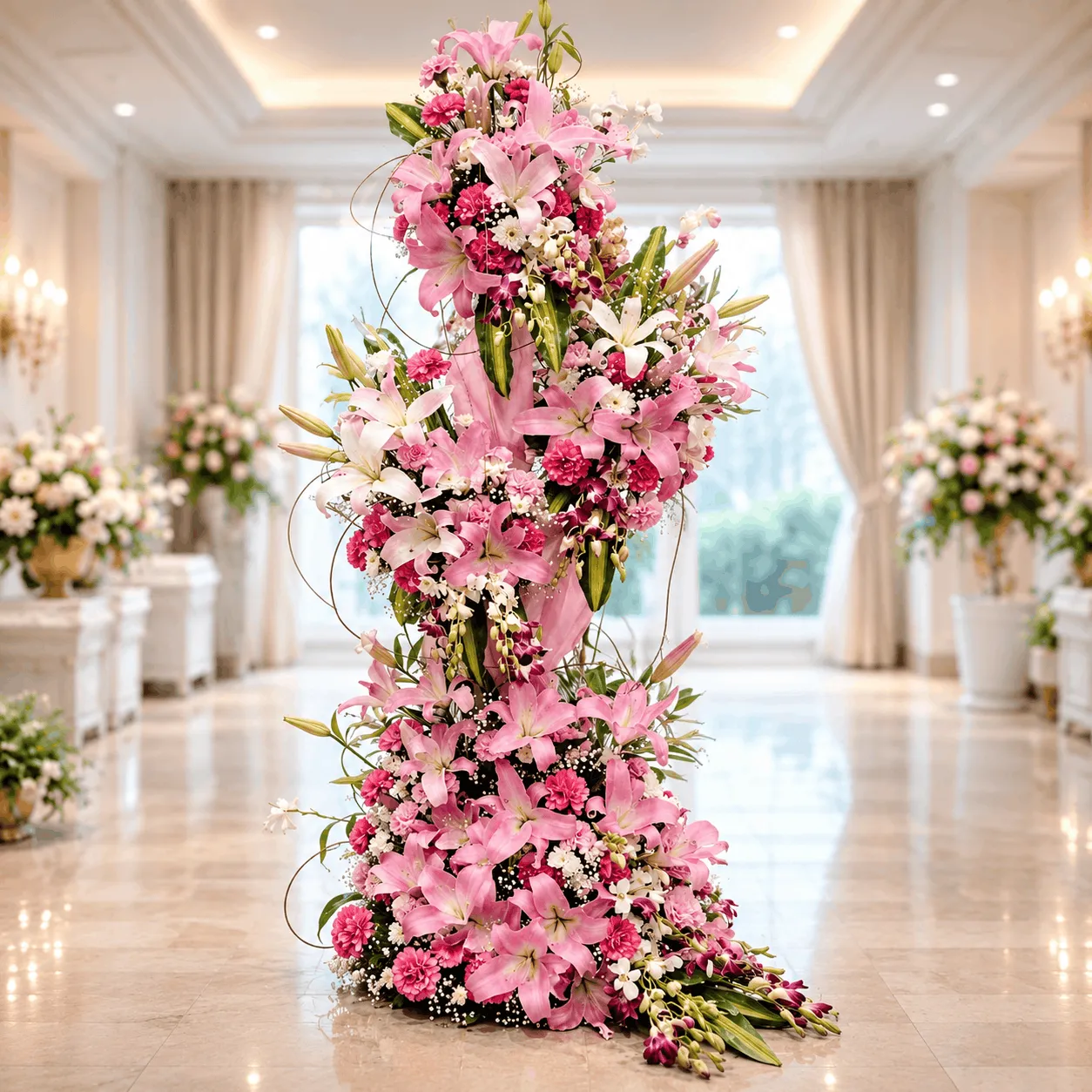 Premium Pink Lily Flower Arrangement for Gifting